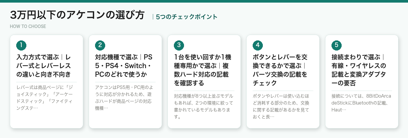 3万円以下のアケコンの選び方5つのポイント（図解）