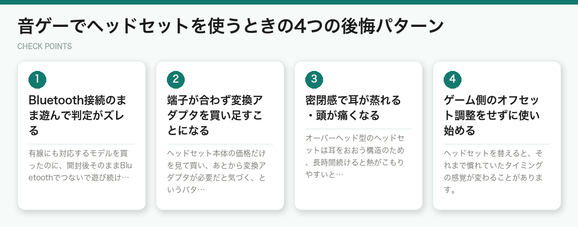 音ゲーでヘッドセットを使うときの4つの後悔パターン(図解)