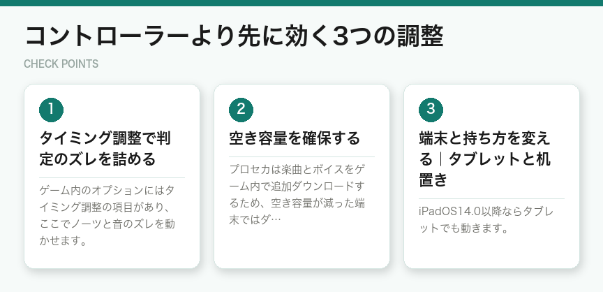 コントローラーより先に効く3つの調整（図解）