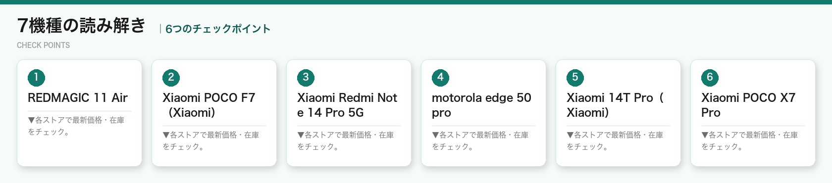 7機種の読み解きの6つのポイント（図解）