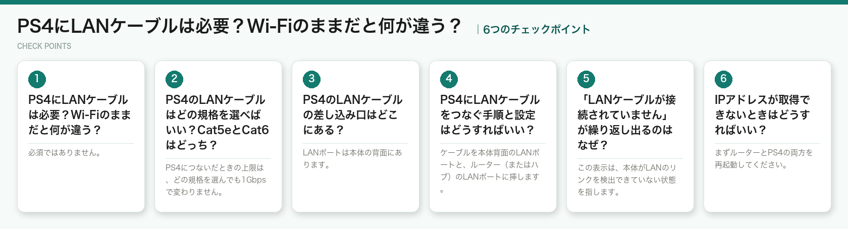 PS4にLANケーブルは必要?Wi-Fiのままだと何が違う?の6つのチェックポイント(図解)