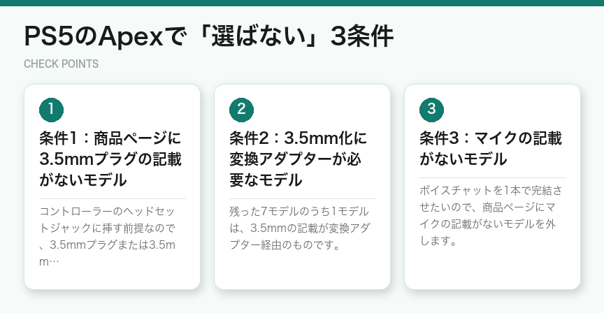PS5のApexで「選ばない」3条件（図解）
