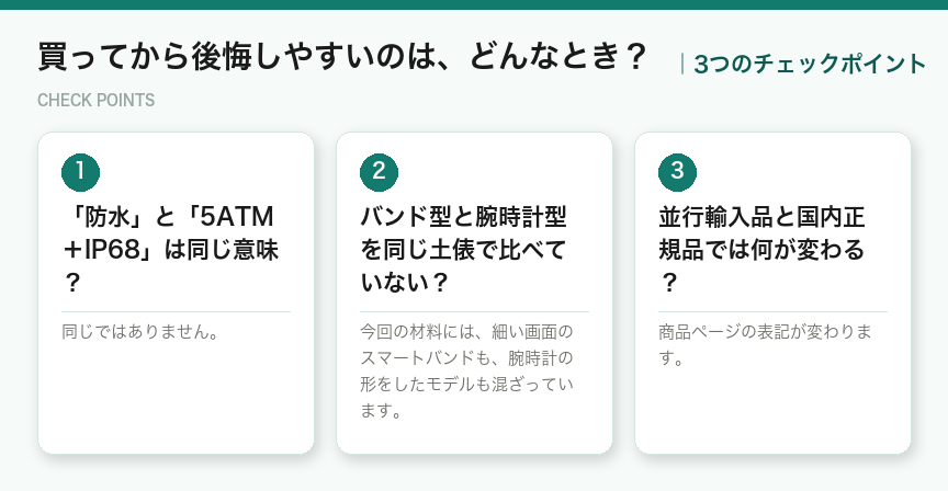 買ってから後悔しやすいのは、どんなとき?の3つのポイント(図解)