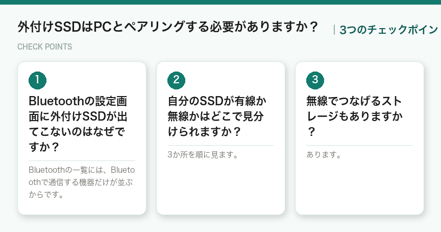 外付けSSDはPCとペアリングする必要がありますか？の3つのポイント（図解）