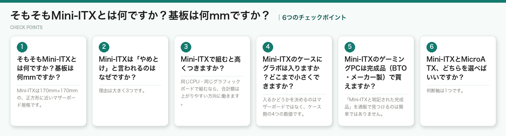 そもそもMini-ITXとは何ですか?基板は何mmですか?の6つのポイント(図解)