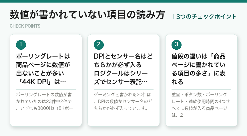 数値が書かれていない項目の読み方の3つのポイント（図解）